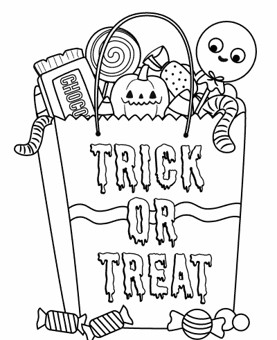 Coloring candy bag for Halloween